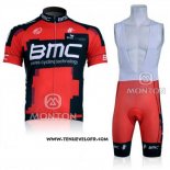 2011 Maillot Ciclismo BMC Rouge et Noir Manches Courtes et Cuissard