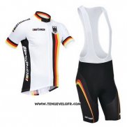 2013 Maillot Ciclismo Allemagne Blanc et Noir Manches Courtes et Cuissard