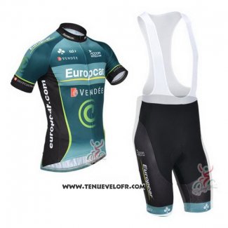 2013 Maillot Ciclismo Europcar Noir et Bleu Manches Courtes et Cuissard