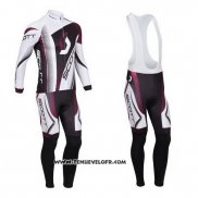 2013 Maillot Ciclismo Scott Blanc et Fuchsia Manches Longues et Cuissard