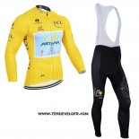 2014 Maillot Ciclismo Astana Lider Jaune Manches Longues et Cuissard