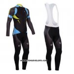 2014 Maillot Ciclismo Pearl Izumi Noir et Azur Manches Longues et Cuissard
