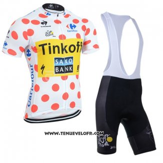 2014 Maillot Ciclismo Tour DE France Saxobank Lider Blanc et Rouge Manches Courtes et Cuissard