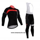 2015 Maillot Ciclismo Castelli Rouge et Noir Manches Longues et Cuissard