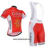 2015 Maillot Ciclismo Cofidis Rouge Manches Courtes et Cuissard