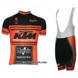 2015 Maillot Ciclismo KTM Noir et Orange Manches Courtes et Cuissard