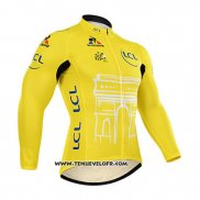 2015 Maillot Ciclismo Tour DE France Jaune Manches Longues et Cuissard