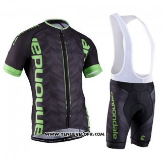 2016 Maillot Ciclismo Cannondale Vert et Noir Manches Courtes et Cuissard