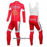 2016 Maillot Ciclismo Cofidis Blanc et Rouge Manches Longues et Cuissard