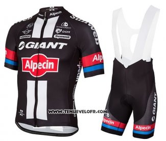 2016 Maillot Ciclismo Giant Alpecin Noir et Rouge Manches Courtes et Cuissard