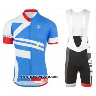 2016 Maillot Ciclismo Pinarello Bleu et Blanc Manches Courtes et Cuissard