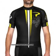 2016 Maillot Ciclismo Pinarello Jaune et Noir Manches Courtes et Cuissard