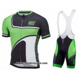 2016 Maillot Ciclismo Rose Vert et Noir Manches Courtes et Cuissard