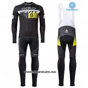 2016 Maillot Ciclismo Scott Jaune et Noir Manches Longues et Cuissard