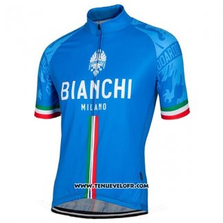 2017 Maillot Ciclismo Bianchi Bleu Manches Courtes et Cuissard