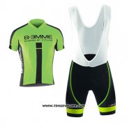 2017 Maillot Ciclismo Biemme Identity Noir et Vert Manches Courtes et Cuissard