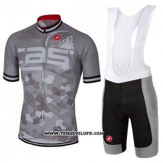 2017 Maillot Ciclismo Castelli Gris Manches Courtes et Cuissard