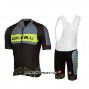 2017 Maillot Ciclismo Castelli Vert et Noir Manches Courtes et Cuissard