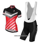 2017 Maillot Ciclismo Femme Nalini Rouge et Noir Manches Courtes et Cuissard