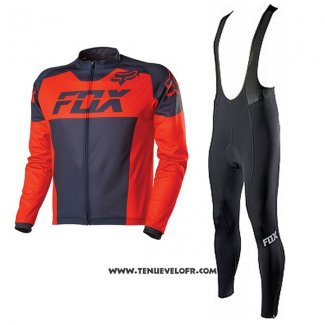 2017 Maillot Ciclismo Fox Noir et Rouge Manches Courtes et Cuissard