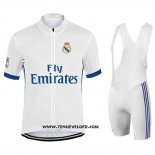2017 Maillot Ciclismo Real Madrid Blanc Manches Courtes et Cuissard