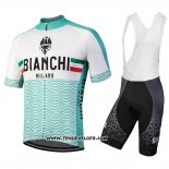 2018 Maillot Ciclismo Bianchi Attone Blanc et Vert Manches Courtes et Cuissard