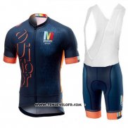 2018 Maillot Ciclismo Castelli Maratona Dles Dolomites-enel Bleu Orange Manches Courtes et Cuissard