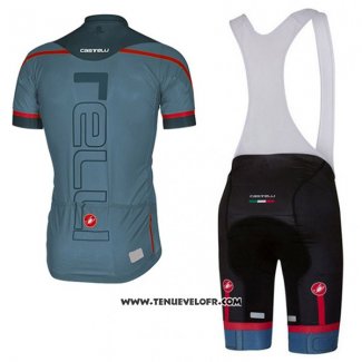 2018 Maillot Ciclismo Castelli Vert Militare Manches Courtes et Cuissard