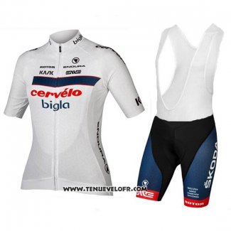 2018 Maillot Ciclismo Cervelo Bigla Blanc Noir Manches Courtes et Cuissard