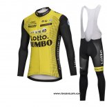 2018 Maillot Ciclismo Lotto NL Jumbo Jaune Manches Longues et Cuissard