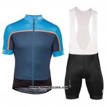 2018 Maillot Ciclismo POC Essential Road Block Bleu Manches Courtes et Cuissard