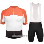 2018 Maillot Ciclismo POC Orange Blanc Noir Manches Courtes et Cuissard