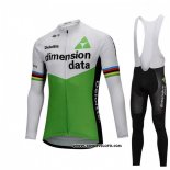 2018 Maillot Ciclismo UCI Mondo Champion Dimension Date Vert Manches Longues et Cuissard