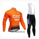 2019 Maillot Ciclismo CCC Orange Manches Longues et Cuissard