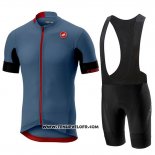 2019 Maillot Ciclismo Castelli Aero Race Bleu Manches Courtes et Cuissard