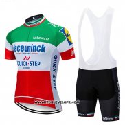 2019 Maillot Ciclismo Deceuninck Quick Step Vert Blanc Rouge Manches Courtes et Cuissard