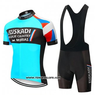 2019 Maillot Ciclismo Euskadi Murias Bleu Noir Manches Courtes et Cuissard