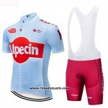 2019 Maillot Ciclismo Katusha Alpecin Lumiere Bleu Rouge Manches Courtes et Cuissard