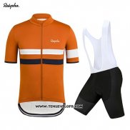 2019 Maillot Ciclismo Rapha Orange Blanc Manches Courtes et Cuissard