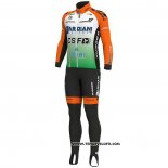 2019 Maillot Cyclisme Bardiani Csf Vert Orange Manches Longues et Cuissard