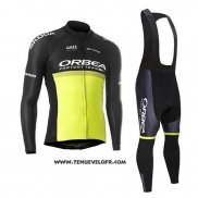 2020 Maillot Ciclismo Orbea Noir Jaune Manches Longues et Cuissard