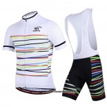 2020 Maillot Ciclismo Ripple Blanc Manches Courtes et Cuissard