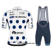 2020 Maillot Ciclismo Subaru Lider Blanc Bleu Manches Courtes et Cuissard