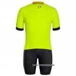 2020 Maillot Cyclisme Bontrage Jaune Manches Courtes et Cuissard