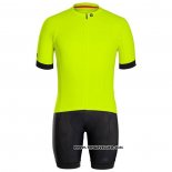 2020 Maillot Cyclisme Bontrage Jaune Manches Courtes et Cuissard