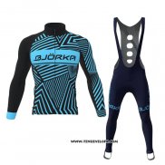 2021 Maillot Cyclisme Bjorka Bleu Manches Longues et Cuissard