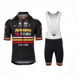 2023 Maillot Cyclisme Jumbo Visma Noir Manches Courtes et Cuissard