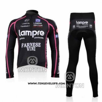 2010 Maillot Ciclismo Lampre Farnese Vini Manches Longues et Cuissard Noir Manches Longues et Cuissard