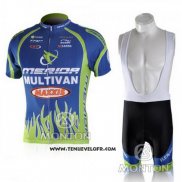 2010 Maillot Ciclismo Merida Bleu et Vert Manches Courtes et Cuissard