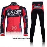 2011 Maillot Ciclismo BMC Rouge et Noir Manches Longues et Cuissard